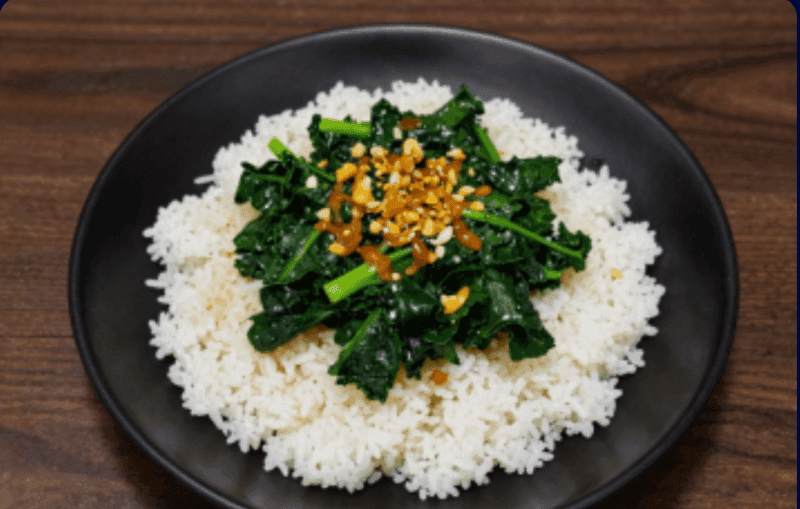 Stir-fried Chinese Kale over Rice (Vegetable)