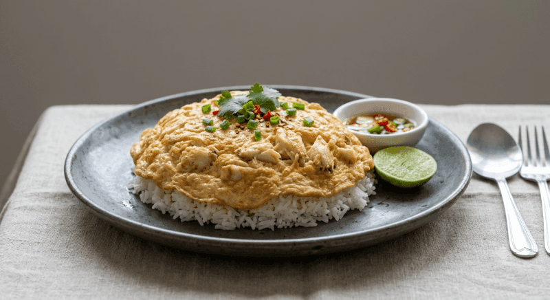 Thai Omelette with Rice with Crab