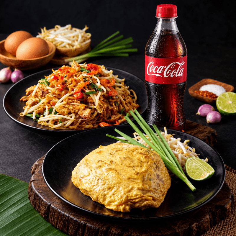 Classic Pad Thai + Omelette-Wrapped Pad Thai + Coke Zero Set
